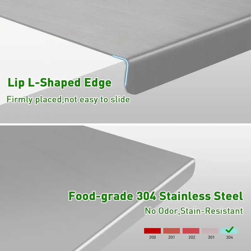 Stainless Steel Chopping Board, Non-Slip Kitchen Chopping Board, Kitchen Cutting Board, Kitchen Accessories, Household Kitchen Gadgets
