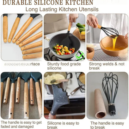 Kitchen Cooking Utensils Set, 33 Pcs Non-Stick Utensils Spatula Set with Holder，Kitchen Gadgets Cookware Hanging Sturdy Turner Steel Stainless Kitchen Accessories Kitchen Essentials Funky Kitchen Supplies Kitchen Gadgets