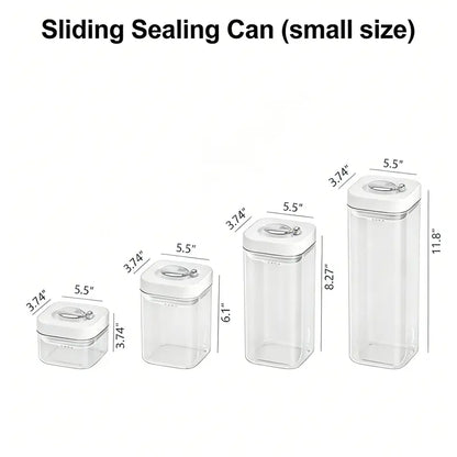 UFORU Wall-Fit Square Plastic Kitchen Container Set - Airtight Food Grade Sealable Dry Food Canisters with Rotating Seal Lids, Wide-Open Pour Pantry Organizers for Tight Spaces, Great for Rice and Pasta, Fresh Stays Longer