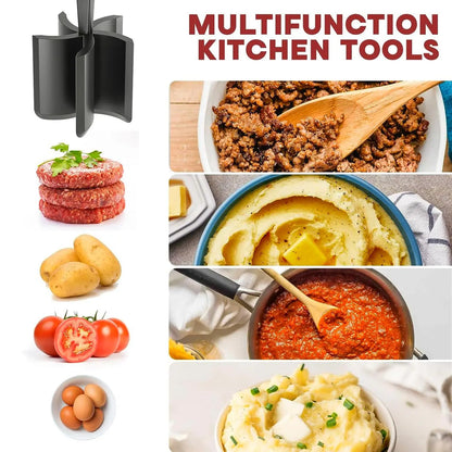 Manual Meat Chopper, Heat-Resistant Hamburger Meat Masher, Kitchen Utensil, Kitchen Tool, Kitchen Gadget, Chopping Tool, Kitchen Essential Gadget