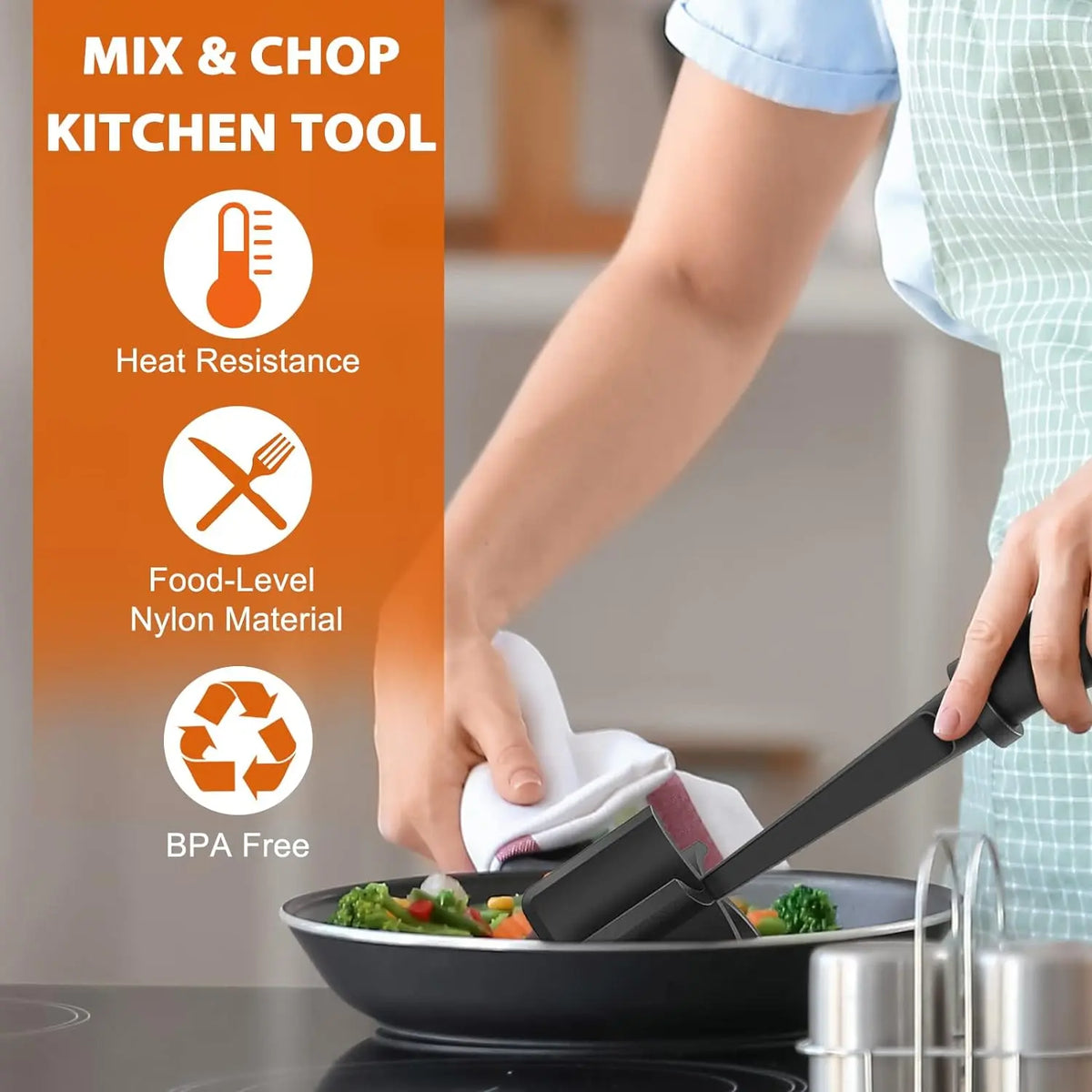 Manual Meat Chopper, Heat-Resistant Hamburger Meat Masher, Kitchen Utensil, Kitchen Tool, Kitchen Gadget, Chopping Tool, Kitchen Essential Gadget